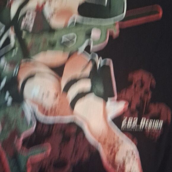 Graphic Black T-Shirt with Red and Gray Design - Picture 5 of 6